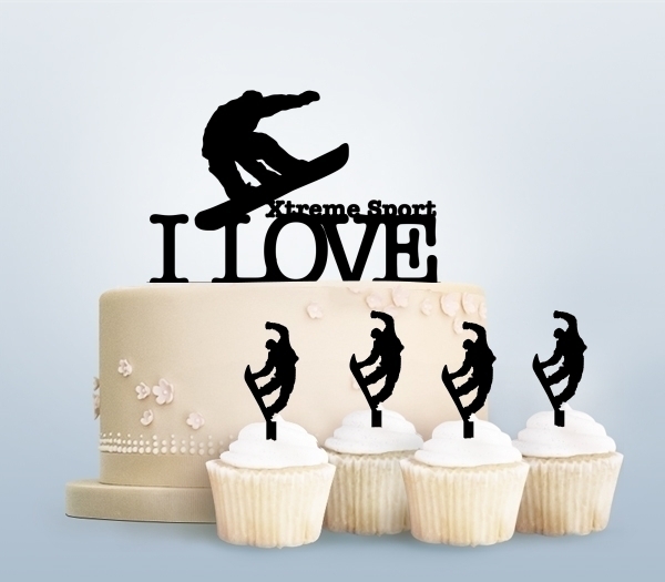 Desciption I Love Xtreme Sport Snowboard Cupcake