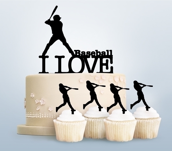 Desciption I Love Baseball Cupcake