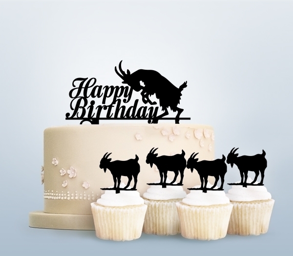 Desciption Happy Birthday Goat Cupcake