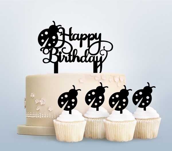 Desciption Happy Birthday Lady Bug Cupcake