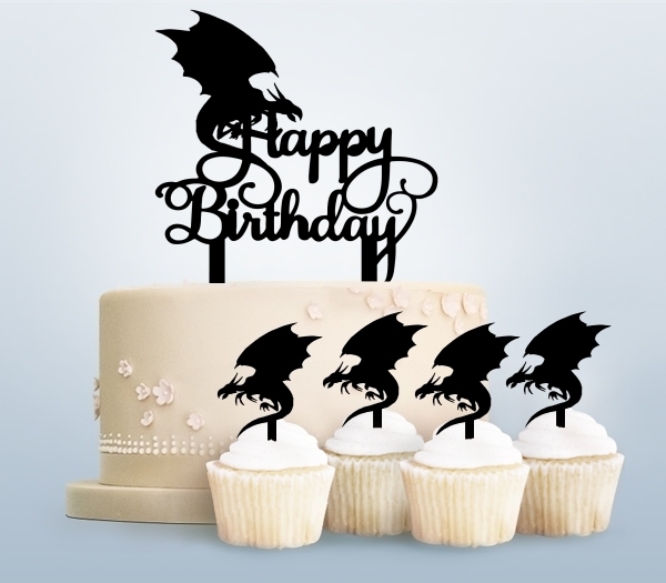 Desciption Happy Birthday Dragon Cupcake