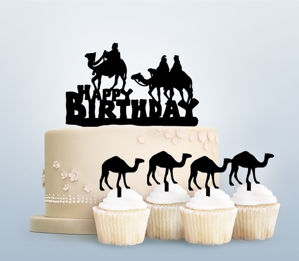 Desciption Happy Birthday Camel Desert Cupcake