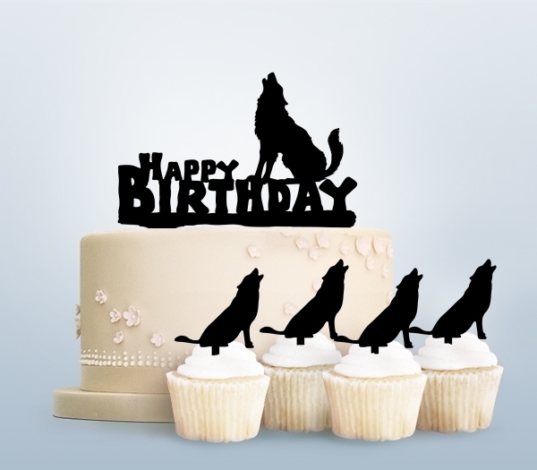 Desciption Happy Birthday Wolf Howling Cupcake