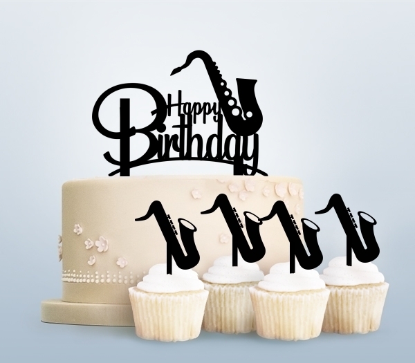 Desciption Happy Birthday Saxophone Cupcake