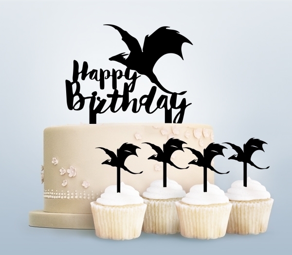 Desciption Happy Birthday Flying Dragon Cupcake