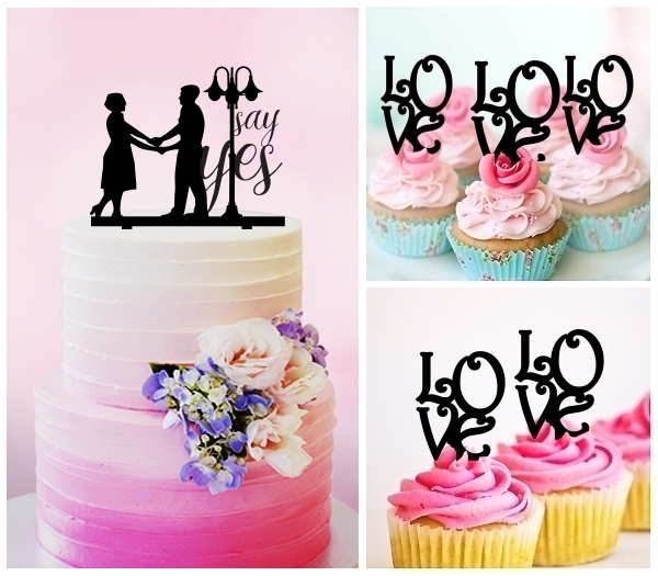 Desciption Say Yes Wedding Marriage Couple Cupcake