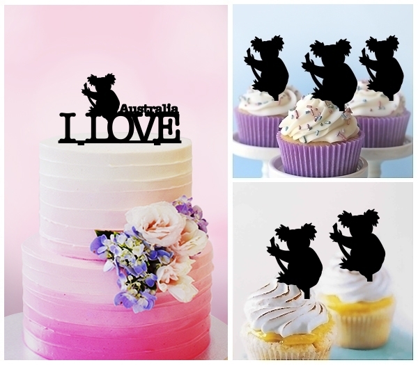 Desciption I Love Australia Koala Cupcake