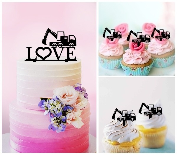 Desciption Love Backhoe Construction Cupcake