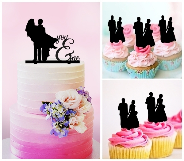 Desciption You and Me Bride and Groom Cupcake