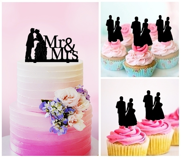 Desciption Mr and Mrs Marry Bride and Groom Cupcake