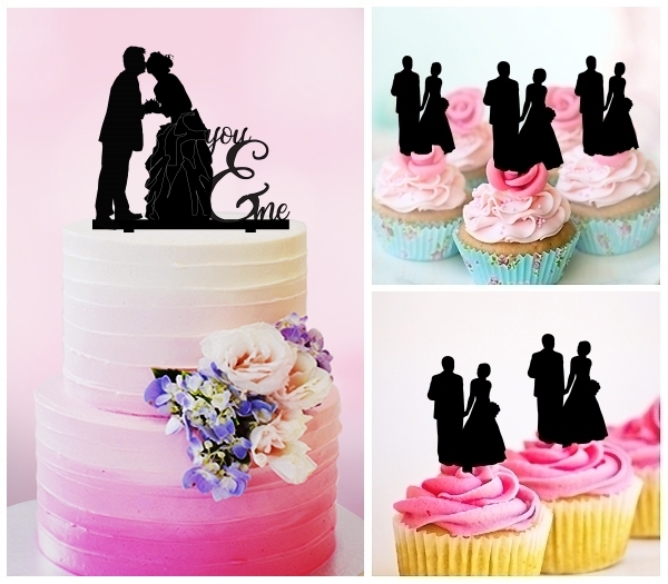 Desciption You and Me Marry Bride and Groom Cupcake