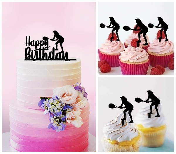 Desciption Happy Birthday Tennis Cupcake