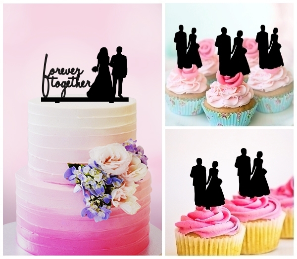 Desciption Forever Together Marry Bride and Groom Cupcake