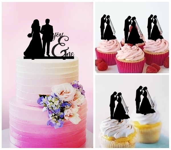 Desciption You and Me Marry Bride and Groom Cupcake