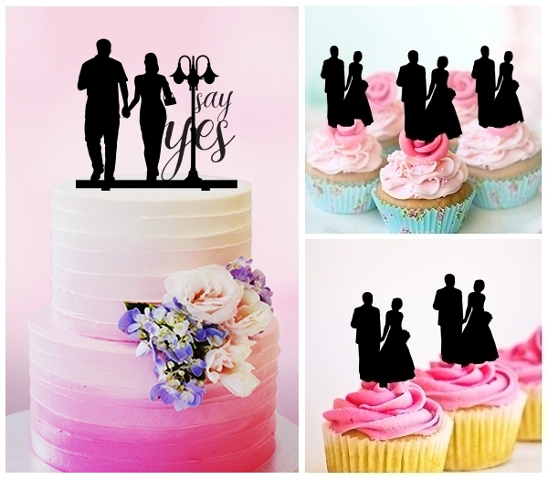 Desciption Say Yes Marriage Couple Cupcake