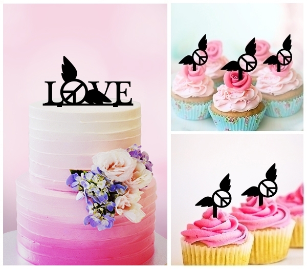 Desciption Love Peace Wings Cupcake