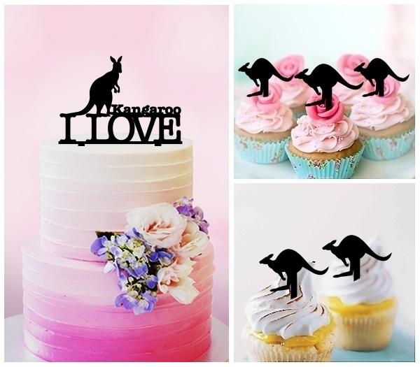 Desciption I Love Kangaroo Australia Cupcake