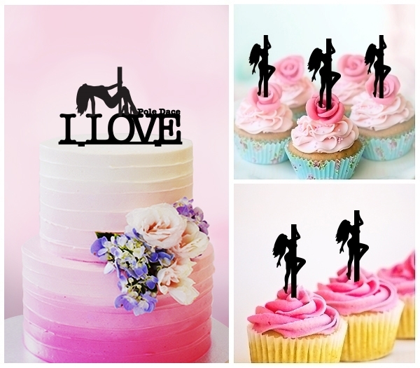 Desciption I Love Pole Dance Girl Cupcake