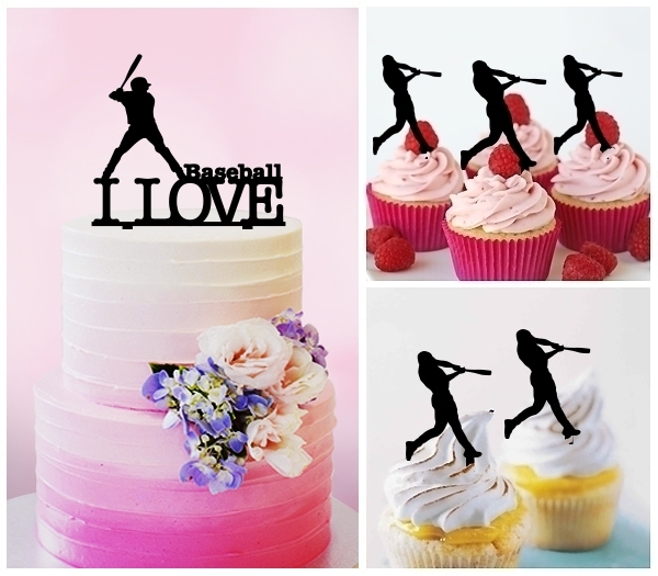 Desciption I Love Baseball Cupcake