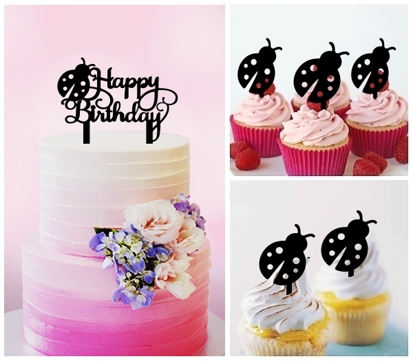 Desciption Happy Birthday Lady Bug Cupcake