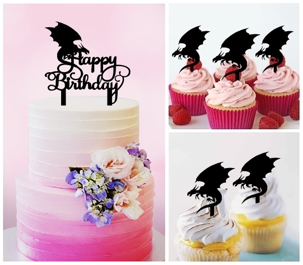 Desciption Happy Birthday Dragon Cupcake