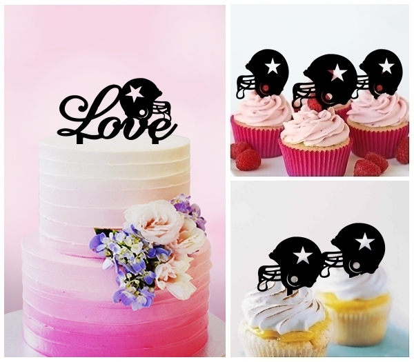 Desciption Love Football Helmet Cupcake