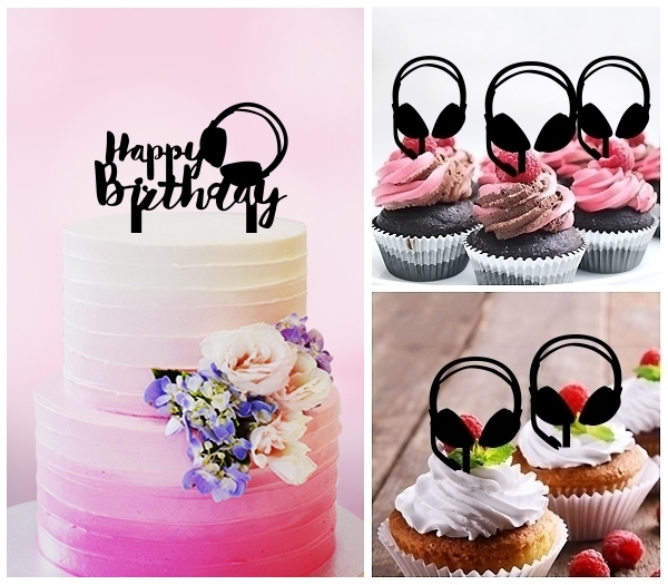 Desciption Happy Birthday Headphone Cupcake