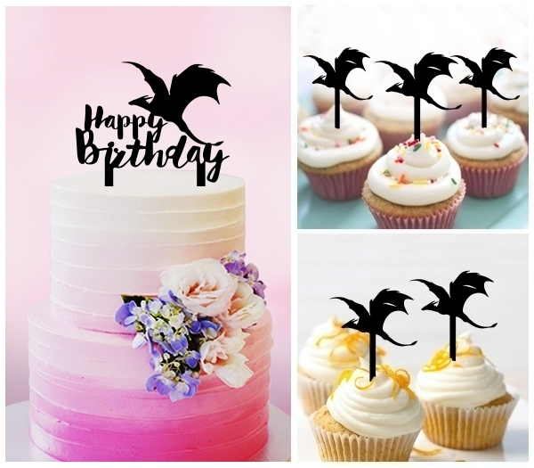 Desciption Happy Birthday Flying Dragon Cupcake