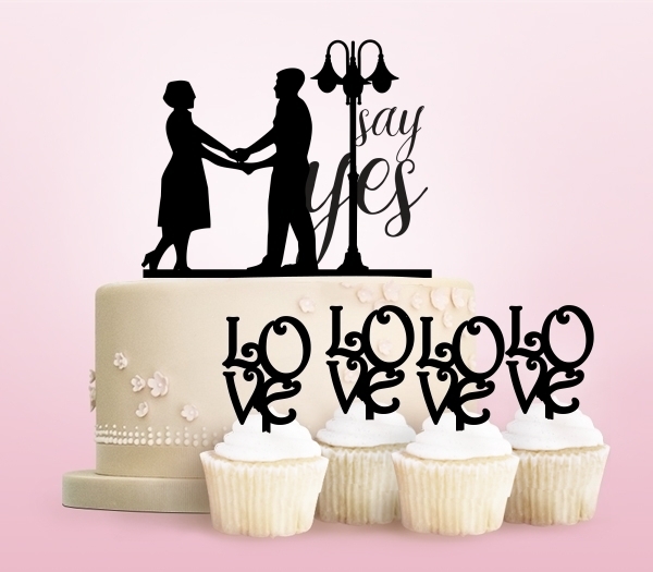 Topper Say Yes Wedding Marriage Couple