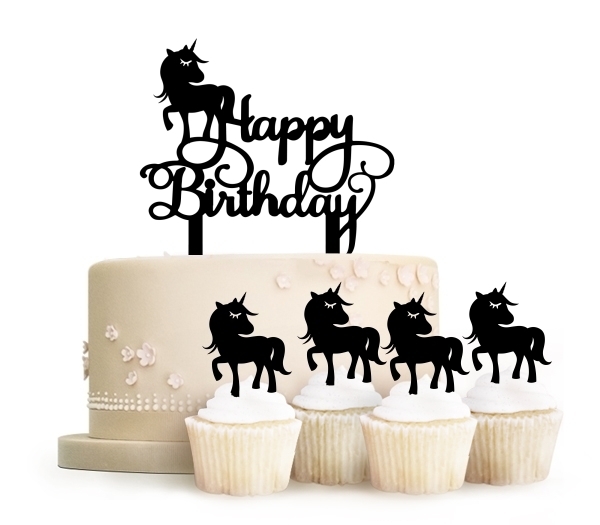 Topper Happy Birthday Unicorn