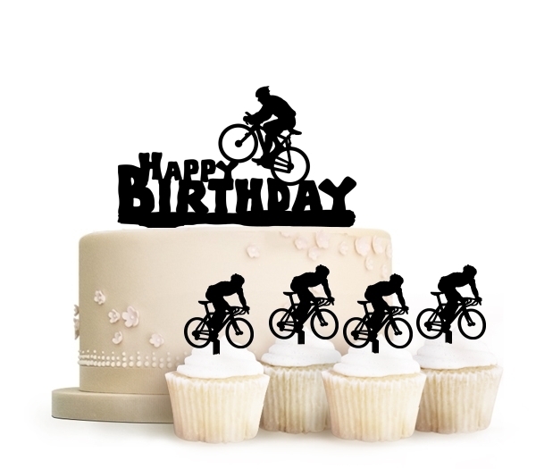 Topper Happy Birthday Bicycle