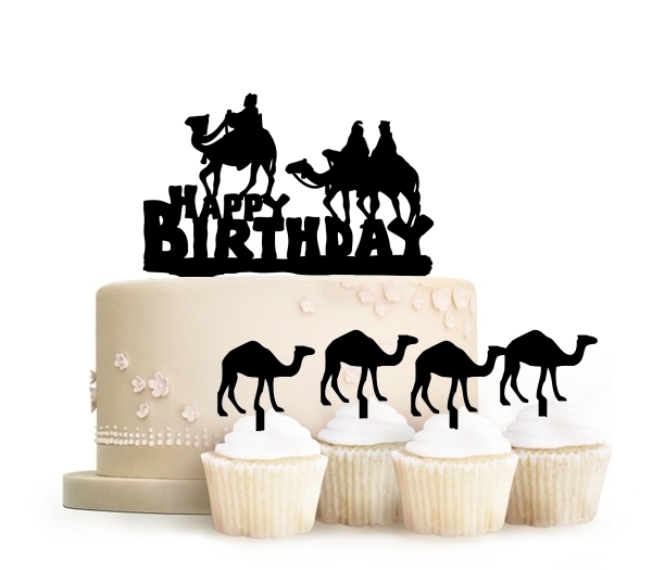 Topper Happy Birthday Camel Desert